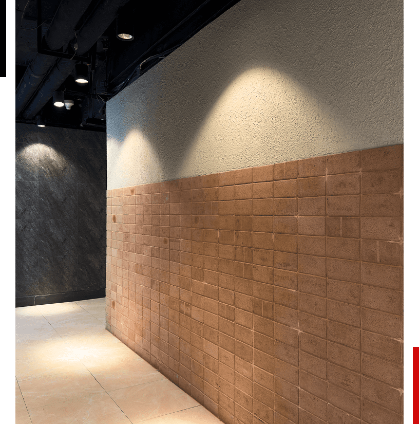 Contemporary passage with accent lighting